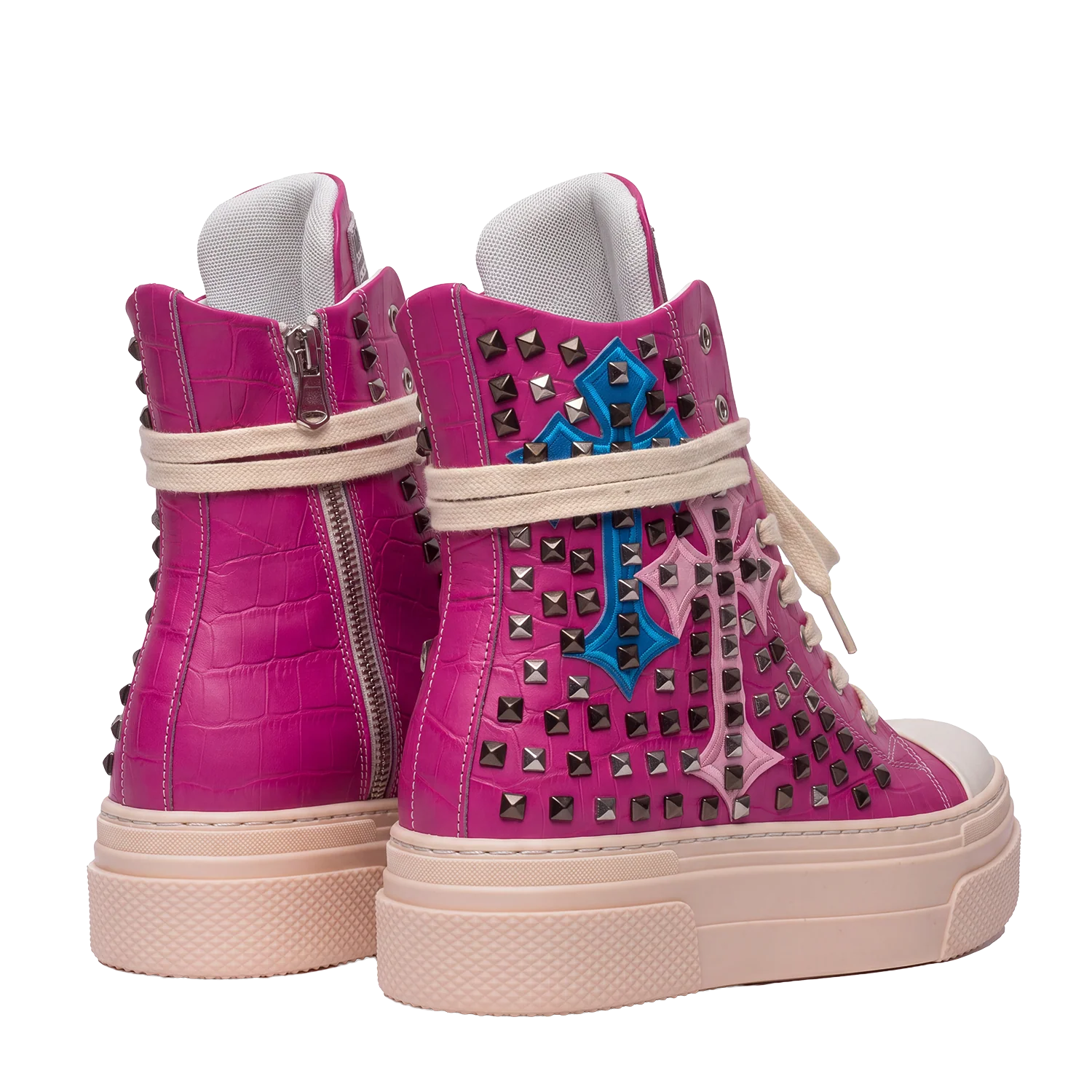 CALIPSO COCO - Fuchsia Cross Studs