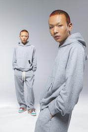 "CR03" Melange Grey Hoodie-Hoodie-CRISTIANZEROTRE