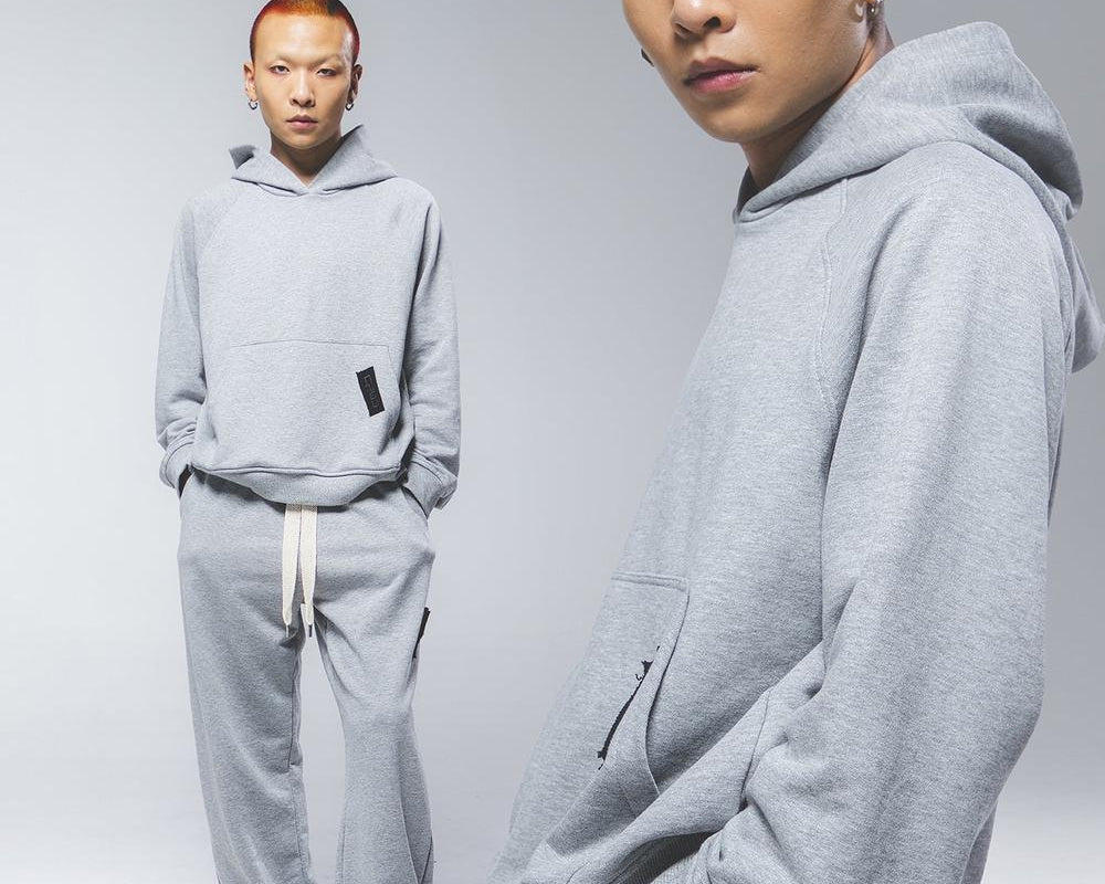 "CR03" Melange Grey Hoodie-Hoodie-CRISTIANZEROTRE