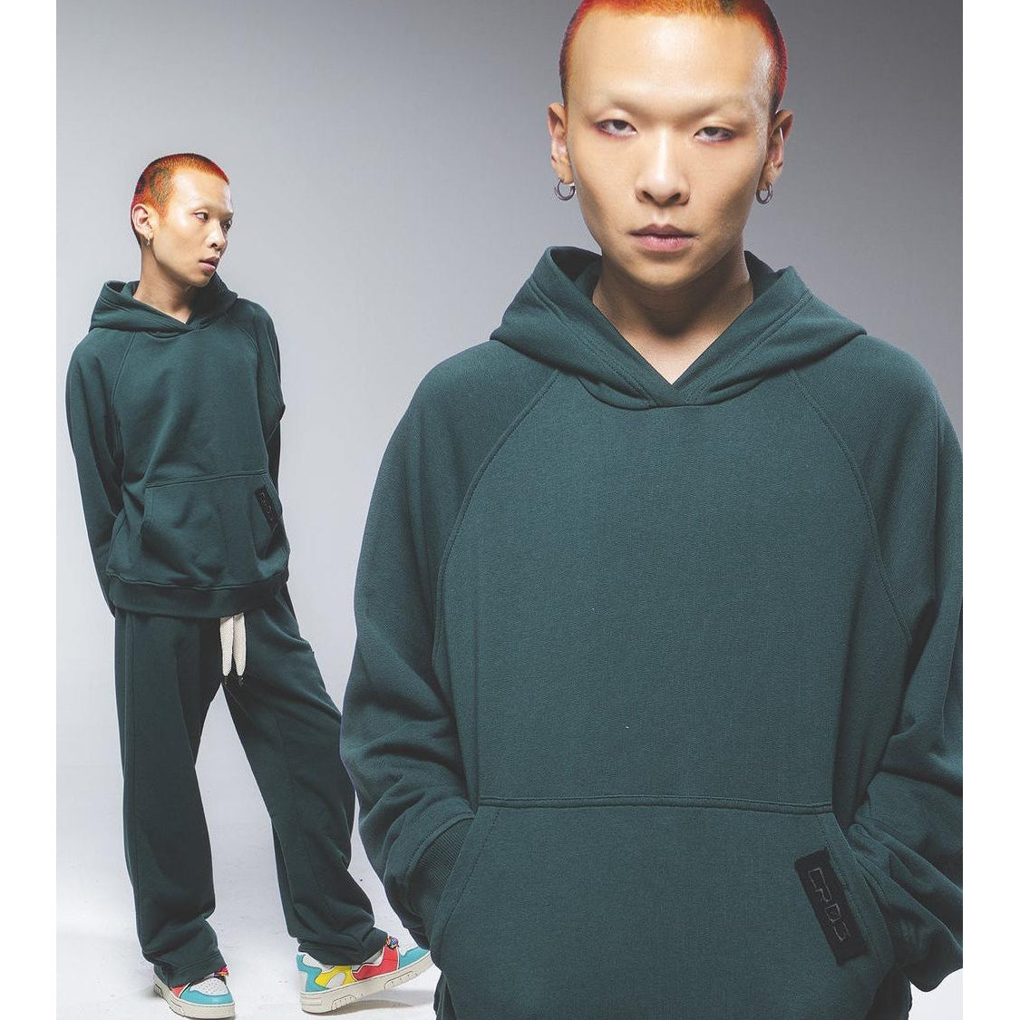 "CR03" Moss Green Hoodie-Hoodie-CRISTIANZEROTRE