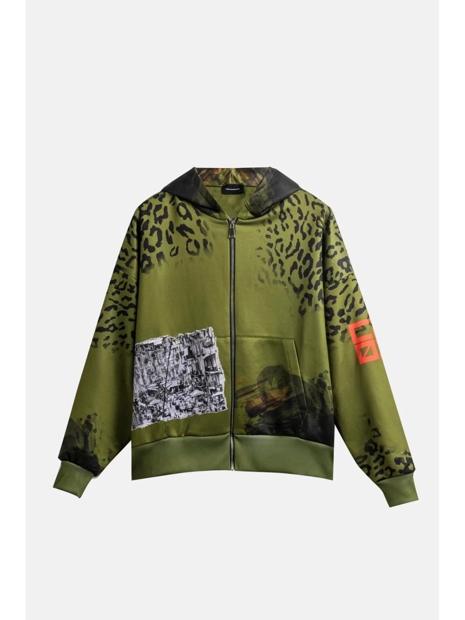 CR03 Felpa Zip Safari Creativa – Sublimazione Verde Oliva