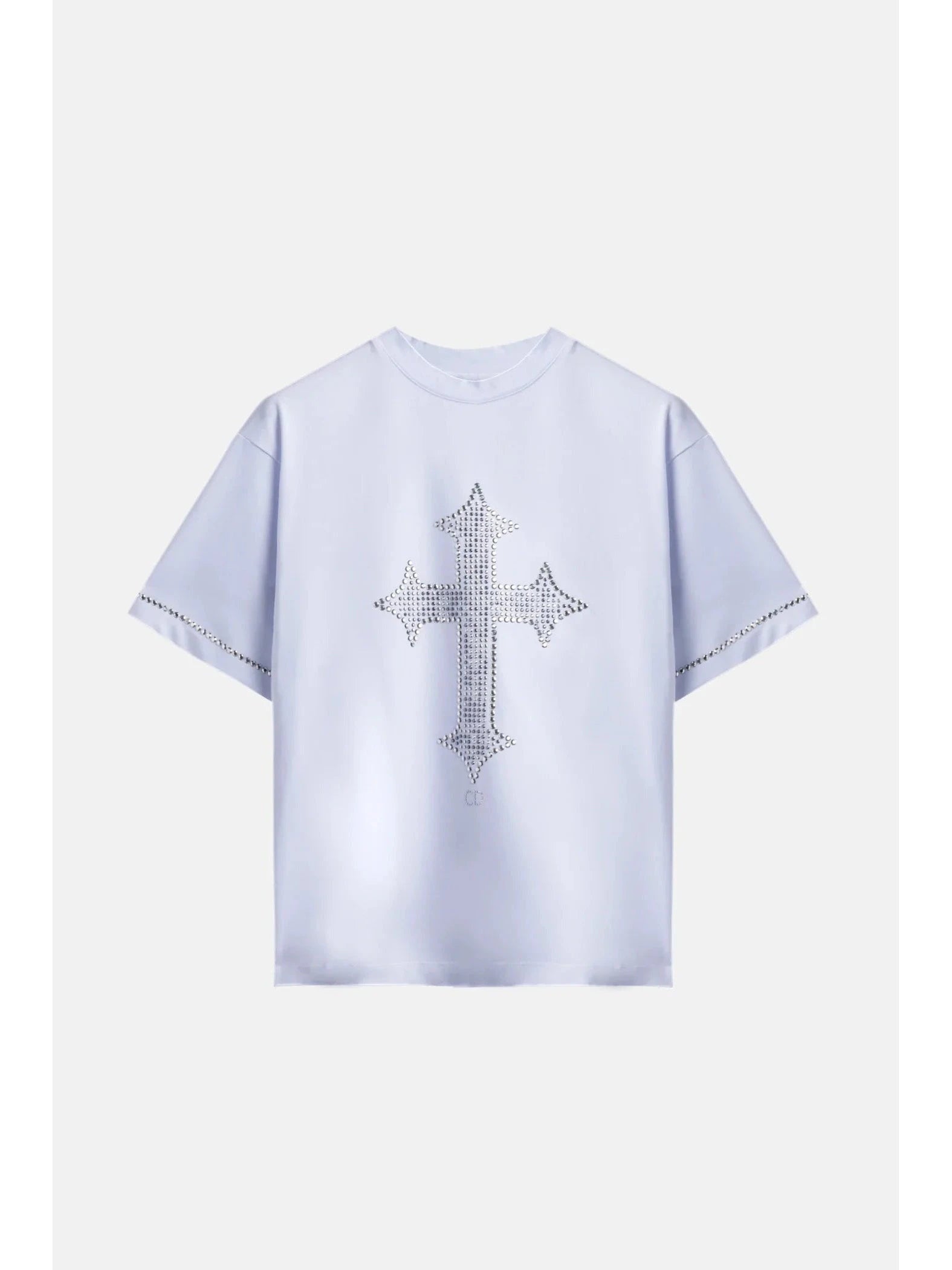 CR03 T-Shirt Cross Strass – Edizione Bianca