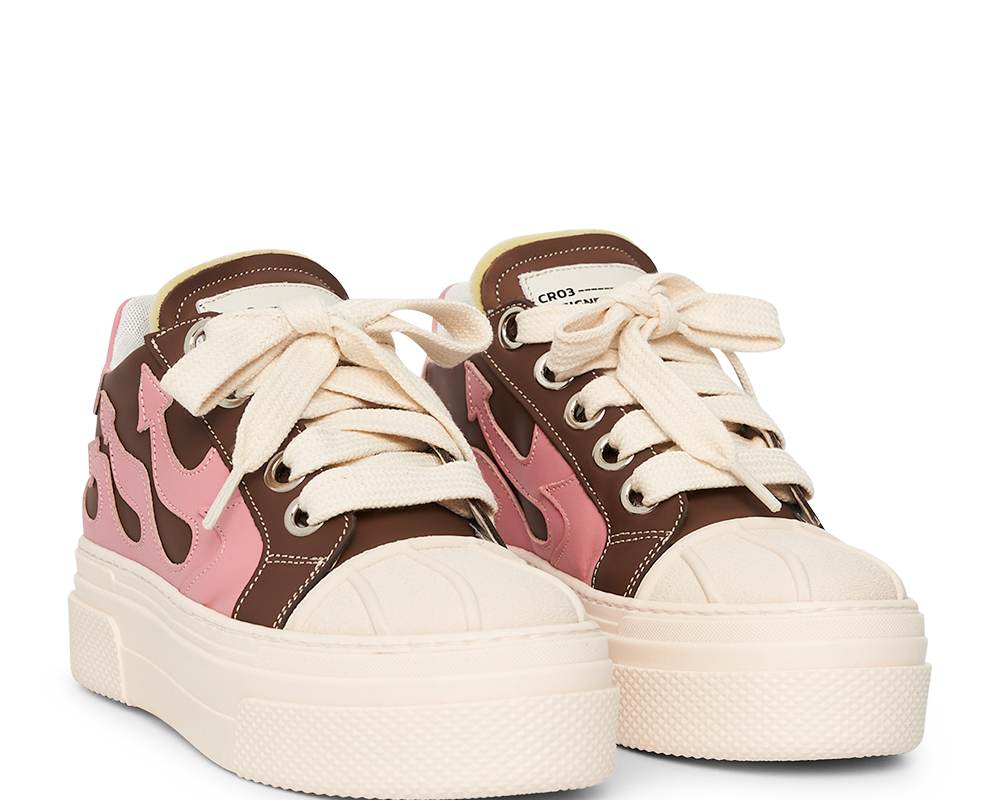CALIPSO FLAME – Brown Pink Low-Sneaker-CRISTIANZEROTRE