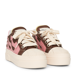 CALIPSO FLAME – Brown Pink Low-Sneaker-CRISTIANZEROTRE
