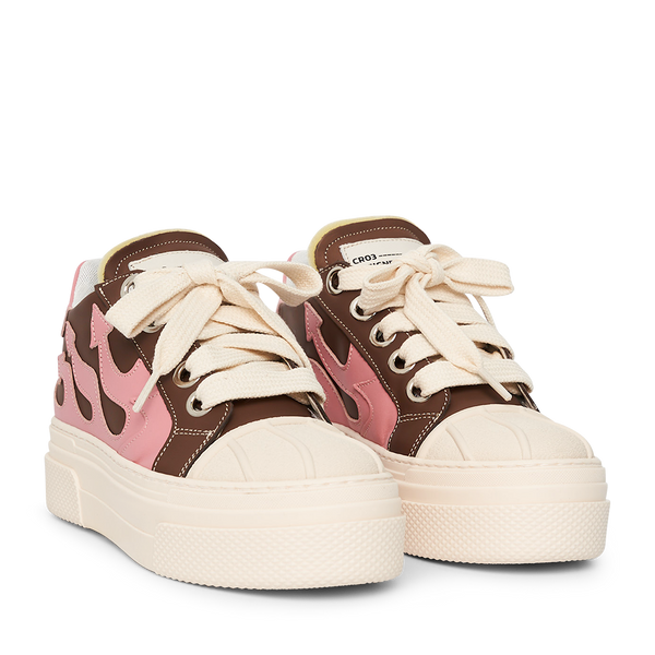 CALIPSO FLAME – Brown Pink Low-Sneaker-CRISTIANZEROTRE