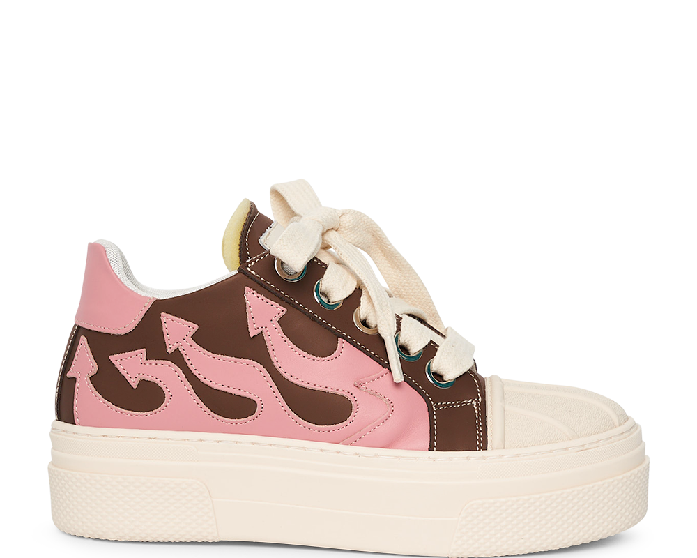 CALIPSO FLAME – Brown Pink Low-Sneaker-CRISTIANZEROTRE