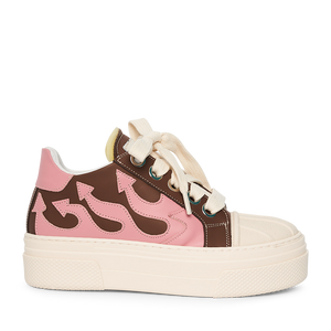 CALIPSO FLAME – Brown Pink Low-Sneaker-CRISTIANZEROTRE