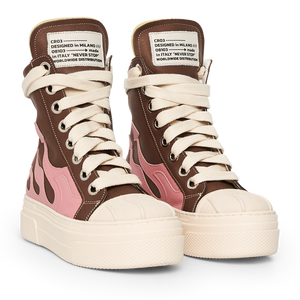 CALIPSO FLAME – Brown Pink High-Sneaker-CRISTIANZEROTRE