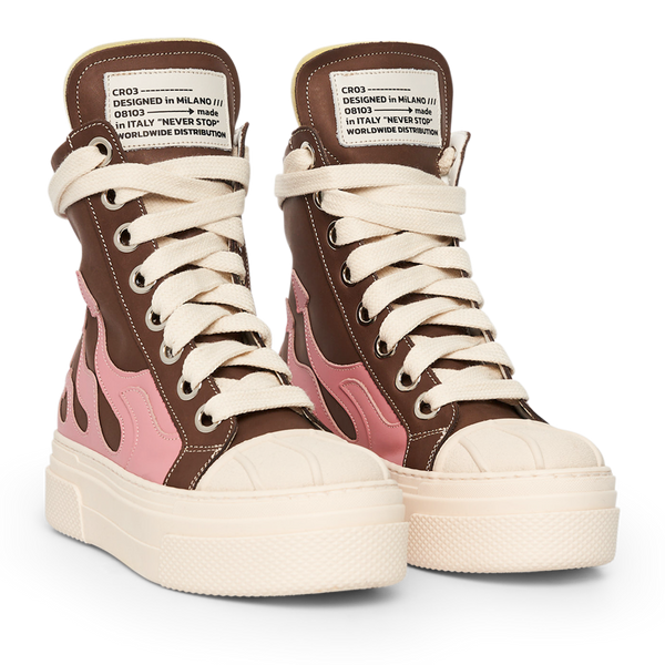 CALIPSO FLAME – Brown Pink High-Sneaker-CRISTIANZEROTRE