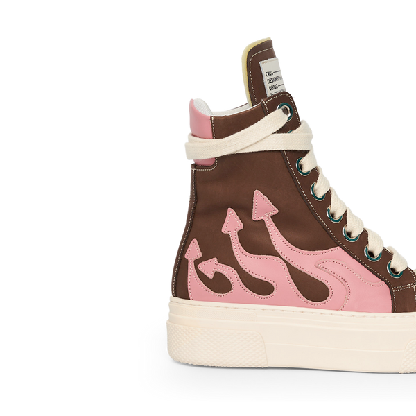CALIPSO FLAME – Brown Pink High-Sneaker-CRISTIANZEROTRE