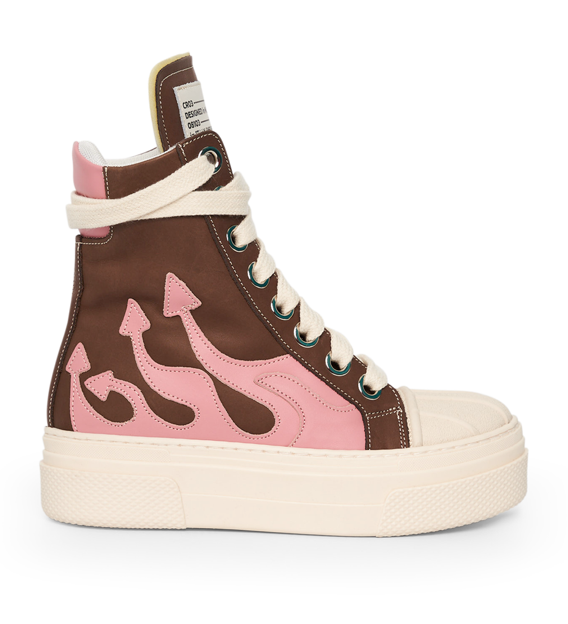CALIPSO FLAME – Brown Pink High-Sneaker-CRISTIANZEROTRE