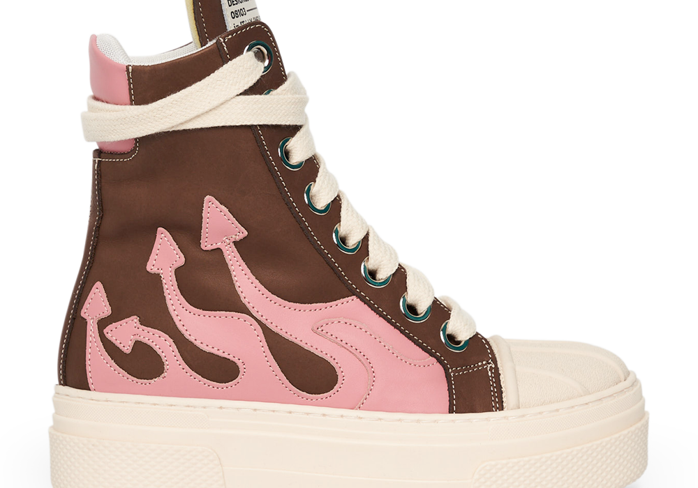 CALIPSO FLAME – Brown Pink High-Sneaker-CRISTIANZEROTRE