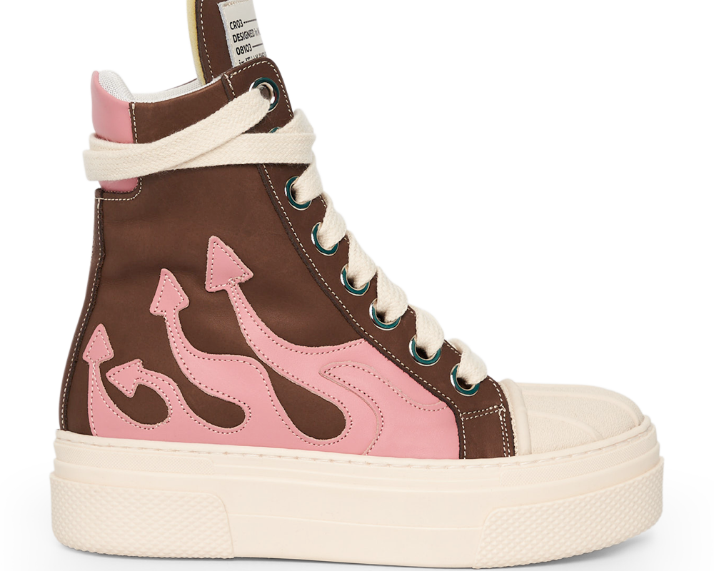 CALIPSO FLAME – Brown Pink High-Sneaker-CRISTIANZEROTRE