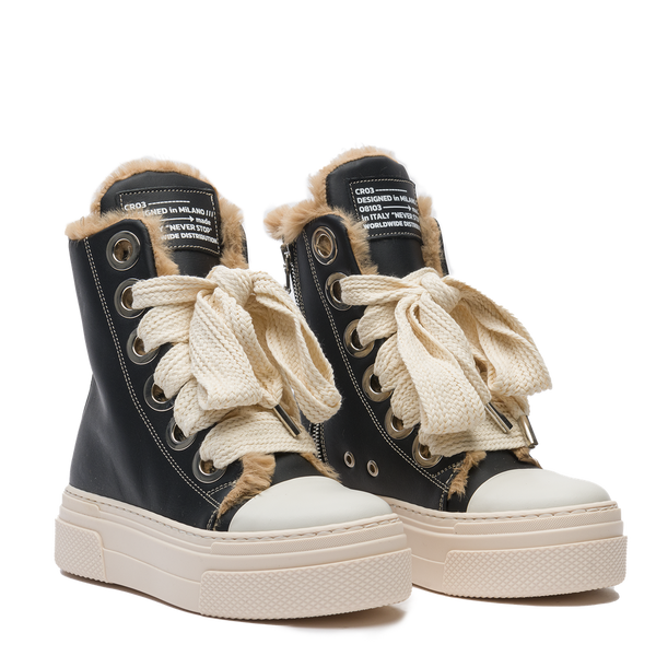 Calipso 300 Fur – Classic Black Leather-Sneaker-CRISTIANZEROTRE