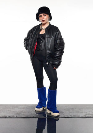 CHUNKY – Deep Blue Velvet Boots-Sneaker-CRISTIANZEROTRE