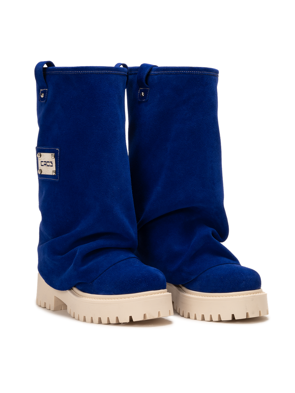 CHUNKY – Deep Blue Velvet Boots-Sneaker-CRISTIANZEROTRE