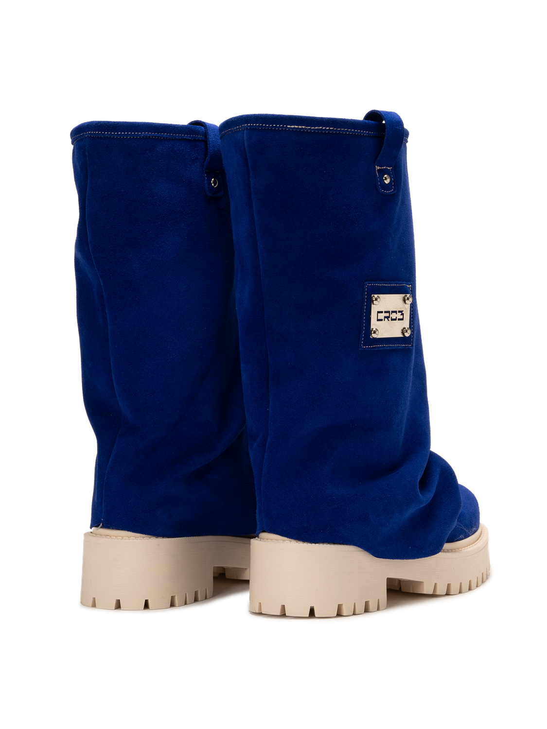 CHUNKY – Deep Blue Velvet Boots-Sneaker-CRISTIANZEROTRE