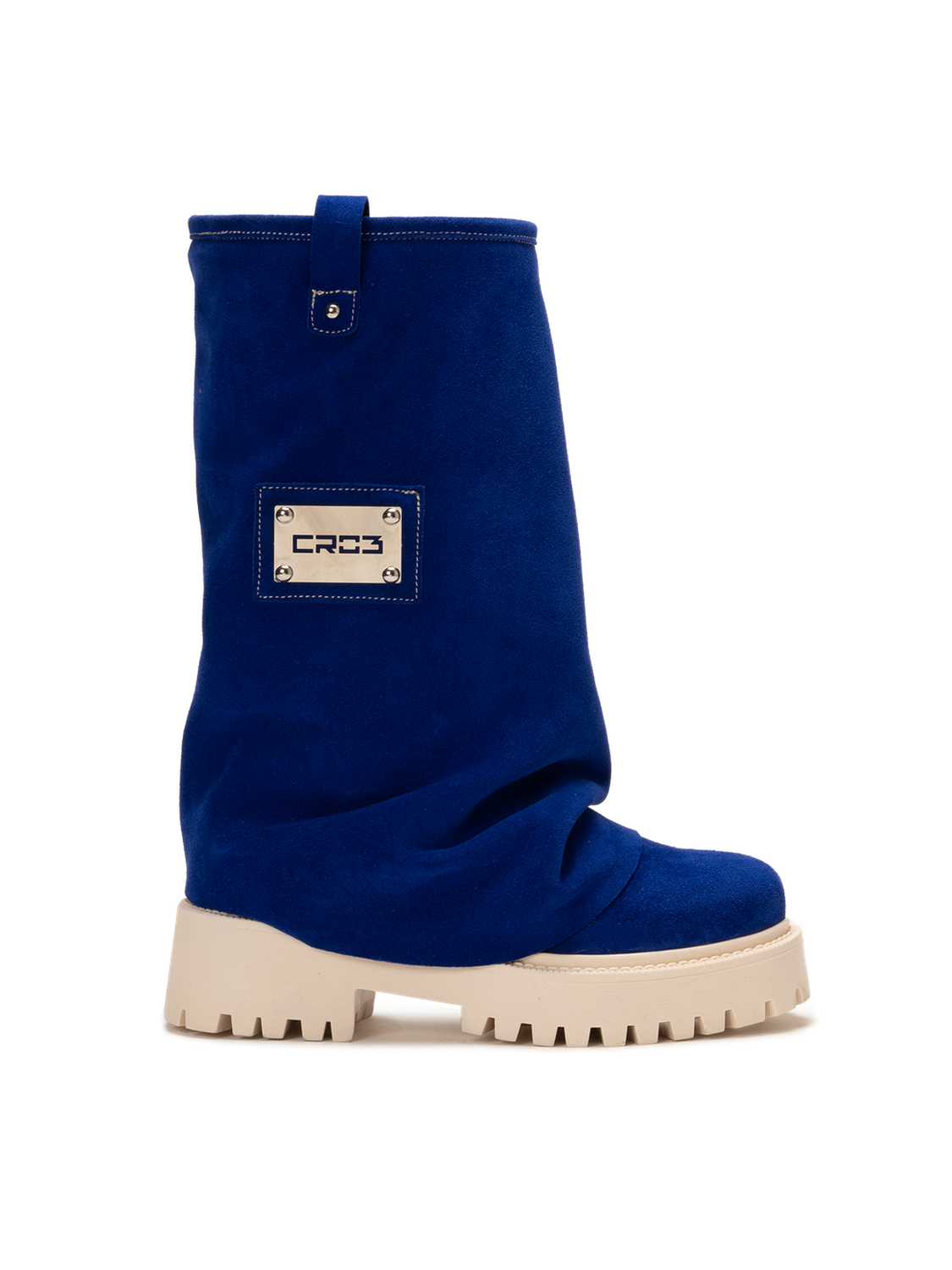 CHUNKY – Deep Blue Velvet Boots-Sneaker-CRISTIANZEROTRE