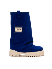 CHUNKY – Deep Blue Velvet Boots-Sneaker-CRISTIANZEROTRE