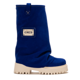 CHUNKY – Deep Blue Velvet Boots