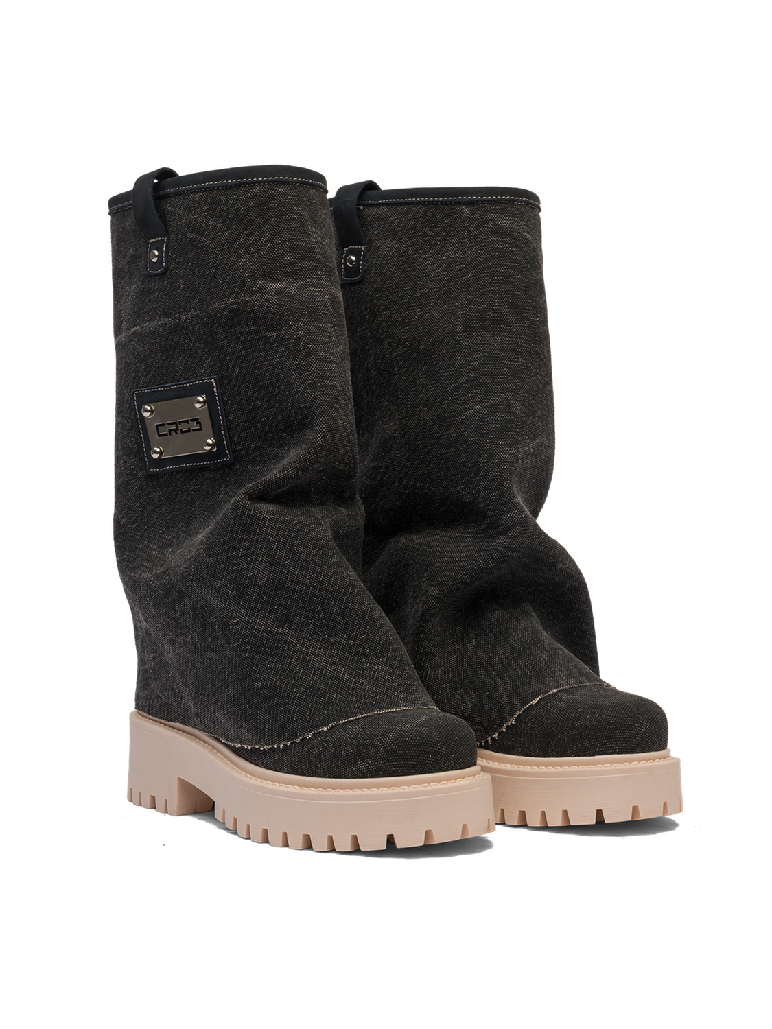 CHUNKY – Denim Boots Black-Sneaker-CRISTIANZEROTRE