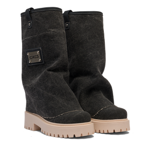 CHUNKY – Denim Boots Black-Sneaker-CRISTIANZEROTRE