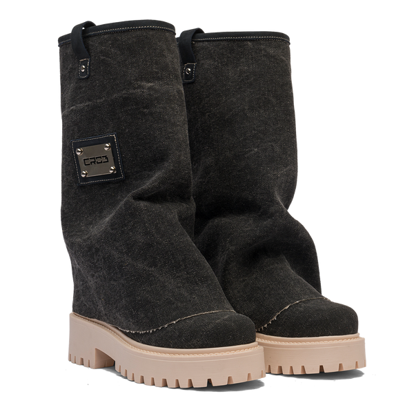CHUNKY – Denim Boots Black-Sneaker-CRISTIANZEROTRE