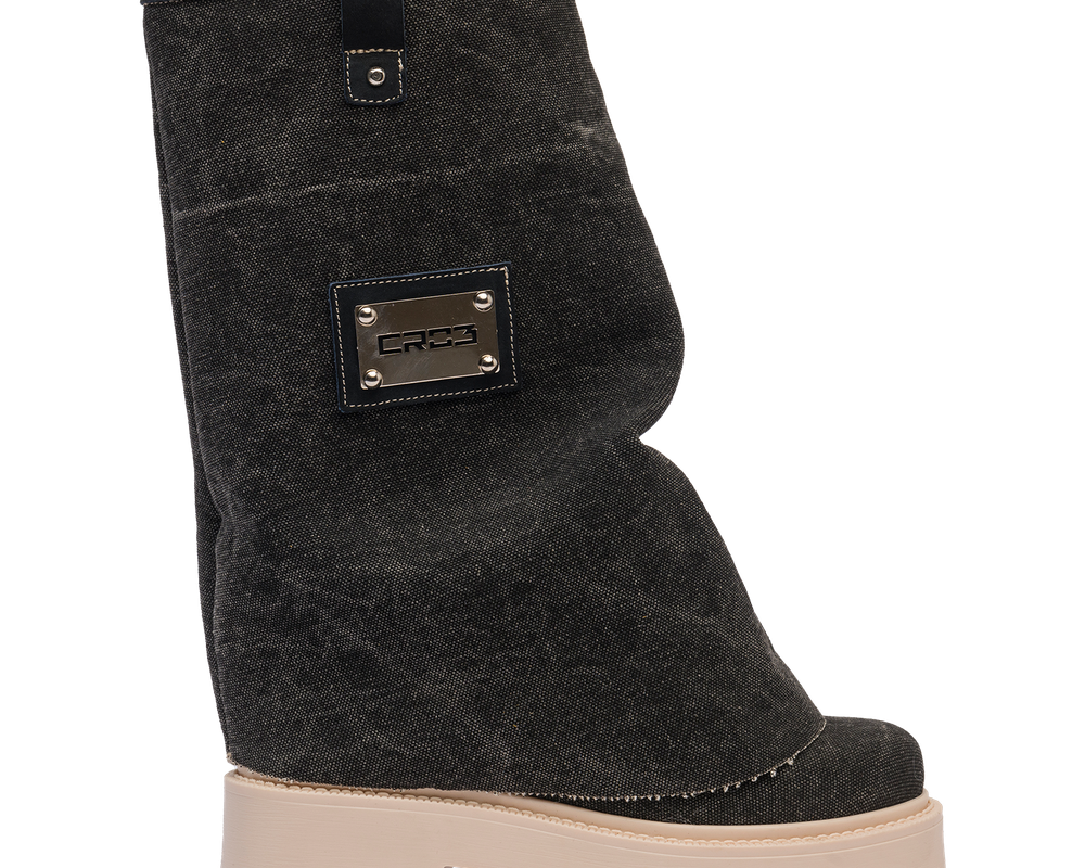 CHUNKY – Denim Boots Black-Sneaker-CRISTIANZEROTRE