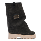 Bottes en denim noir CHUNKY