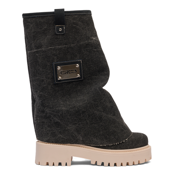 CHUNKY – Denim Boots Black-Sneaker-CRISTIANZEROTRE