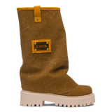CHUNKY – Denim Boots Brown