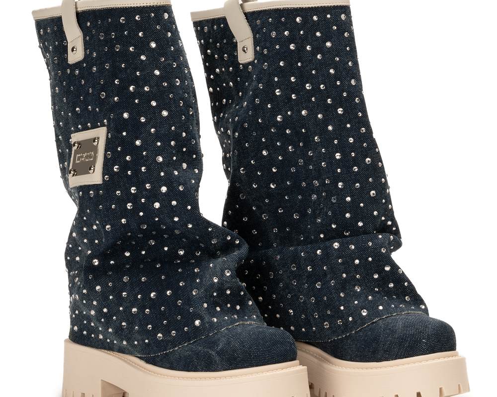 CHUNKY DIAMOND – Denim Blue Boots-Sneaker-CRISTIANZEROTRE
