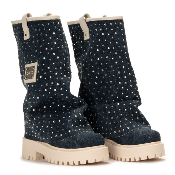 CHUNKY DIAMOND – Denim Blue Boots-Sneaker-CRISTIANZEROTRE