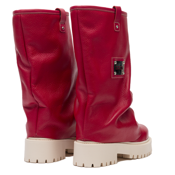 CHUNKY – Leather Boots Red-Sneaker-CRISTIANZEROTRE