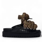 Black Croco Sandals