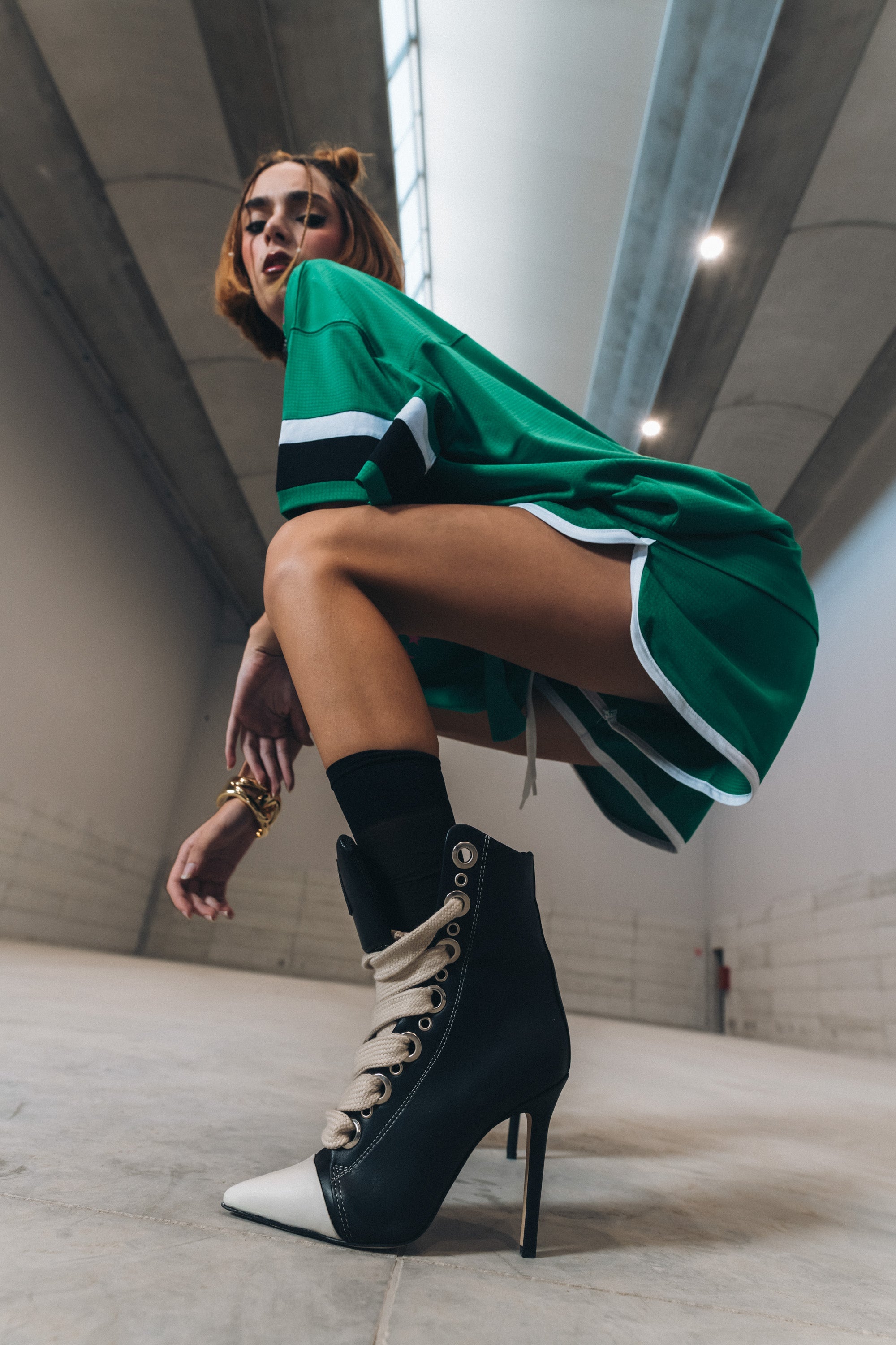 SET - T-shirt over + Short green + Rush Black