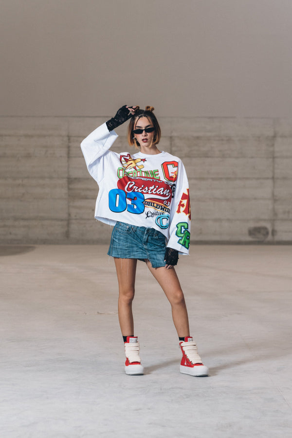 SET - Crop Long Sleeve + Bulk Red