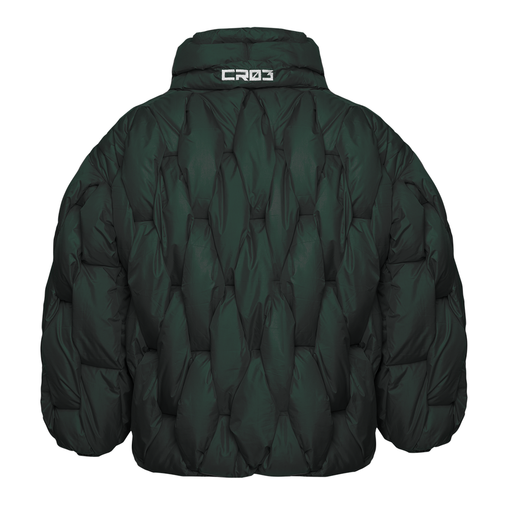 Glacier Puffer – Green Weave-Outwear-CRISTIANZEROTRE