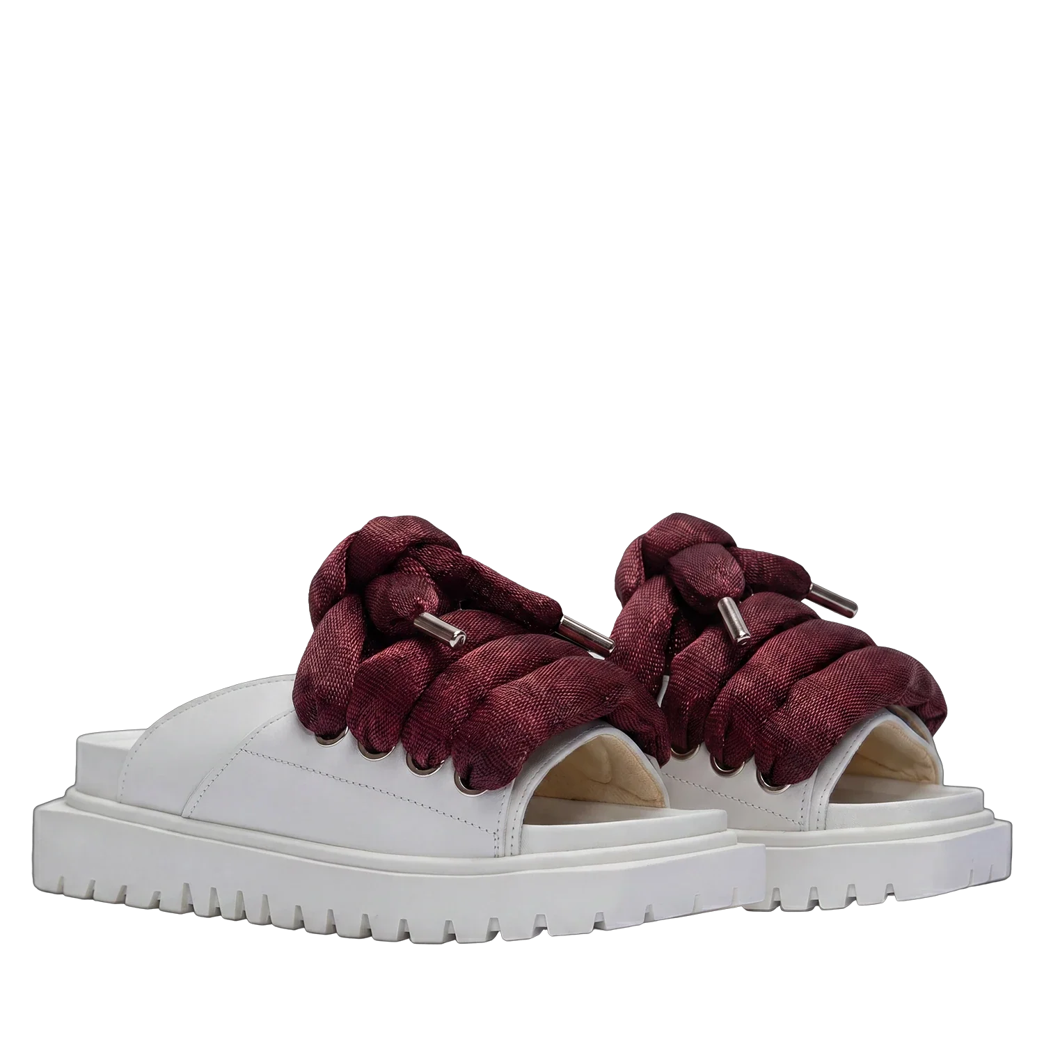 Sandal - Cream Leather - LT Bordeaux