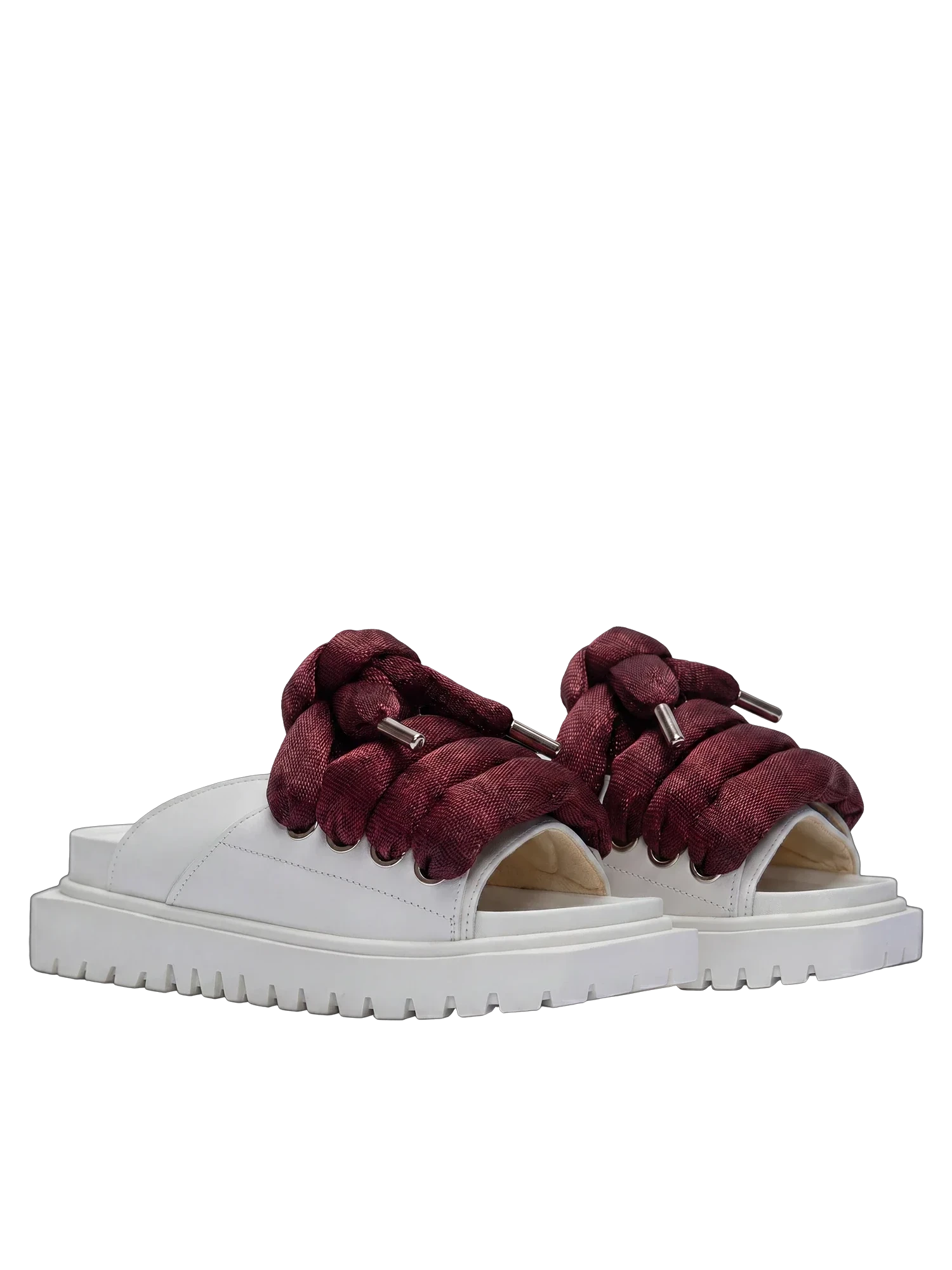 Sandal - Cream Leather - LT Bordeaux