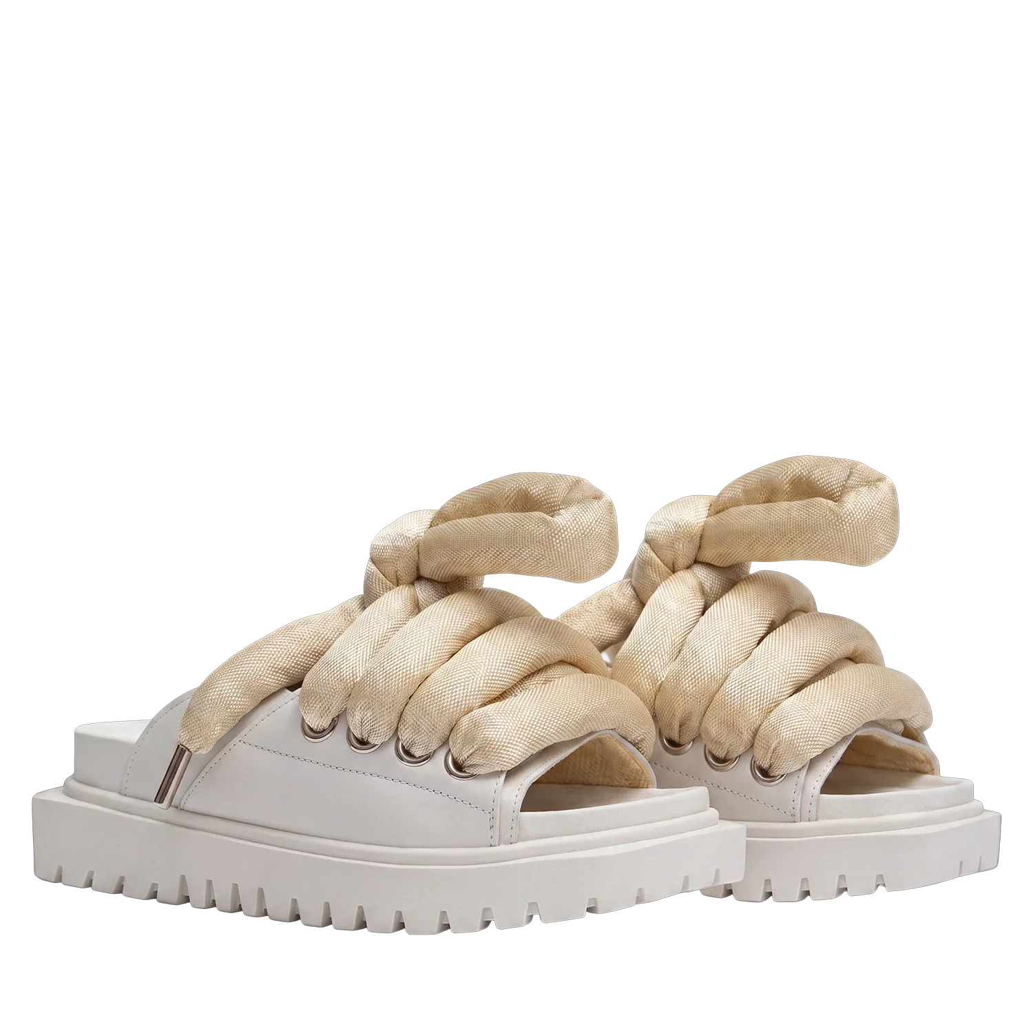 Sandal - Cream Leather - LT Gold