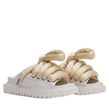 Sandal - Cream Leather - LT Gold