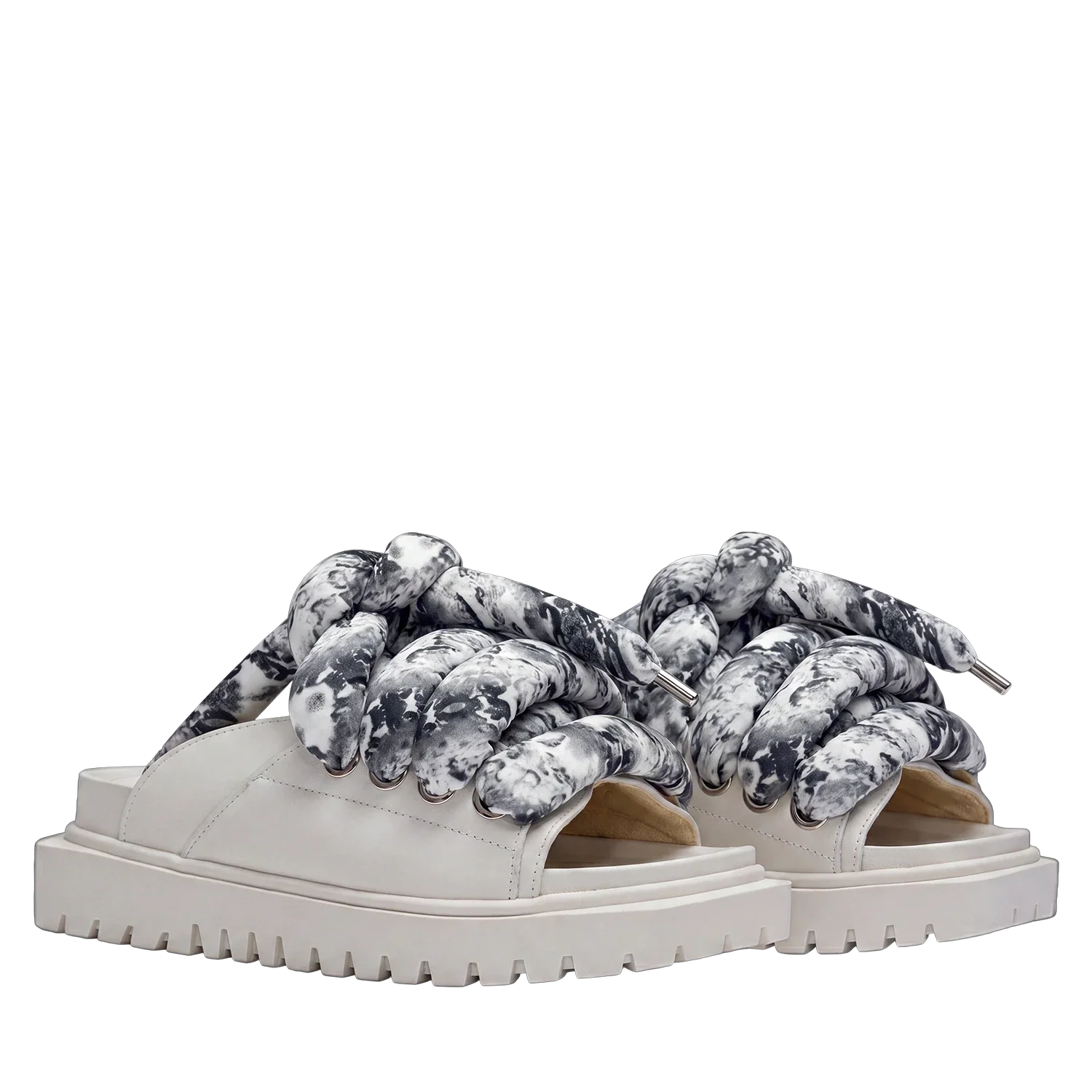 Sandal - Cream Leather - LT Marble