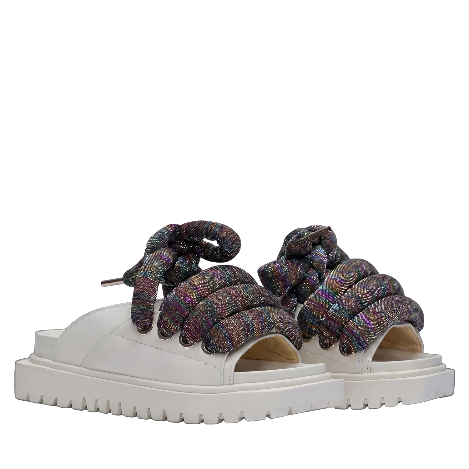 Sandal - Cream Leather - LT Multicolor