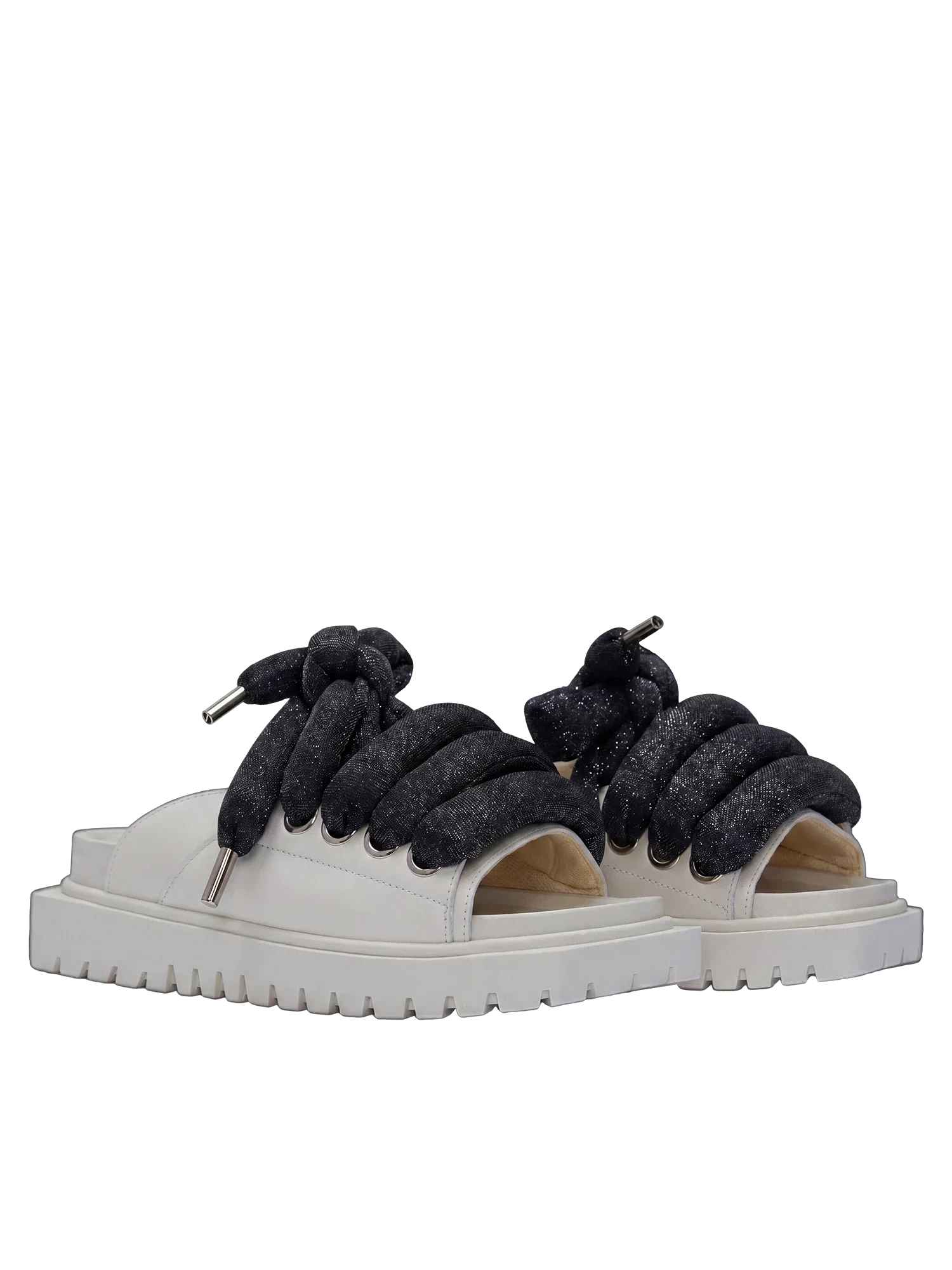 Sandal - Cream Leather - LT Black
