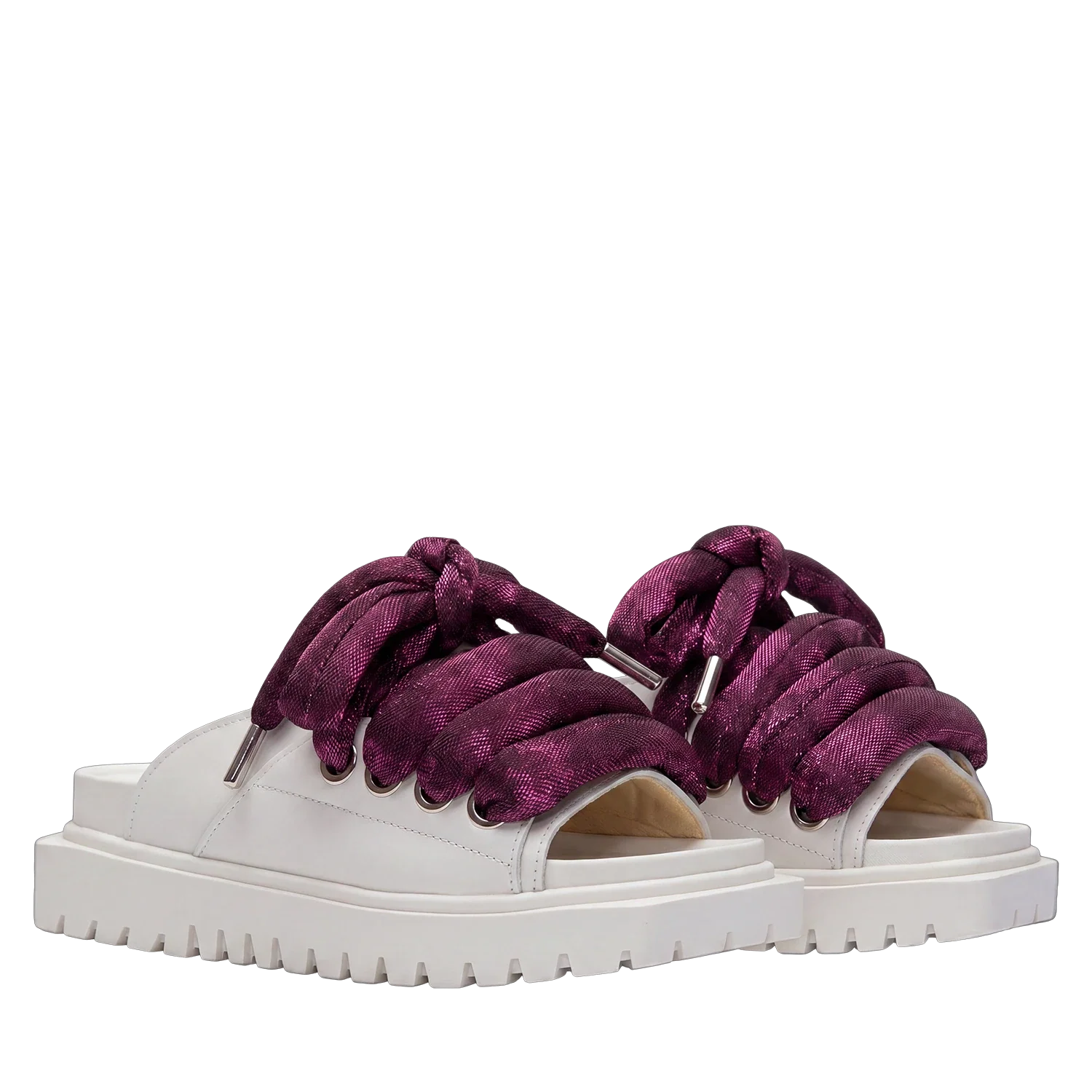 Sandal - Cream Leather - LT Violet