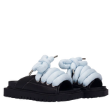 Sandal - Black Leather - TB Light Blu