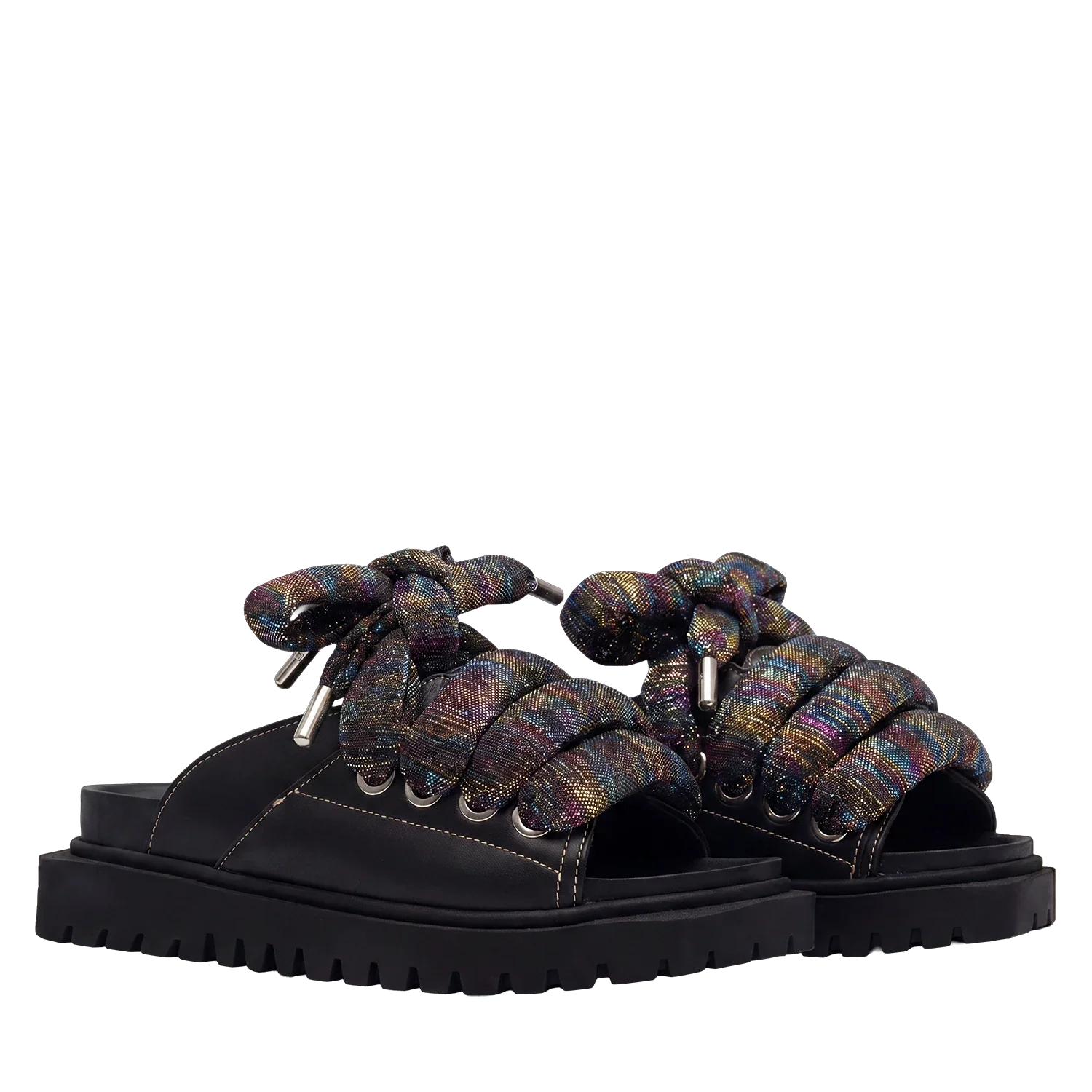 Sandal - Black Leather - LT Multicolor