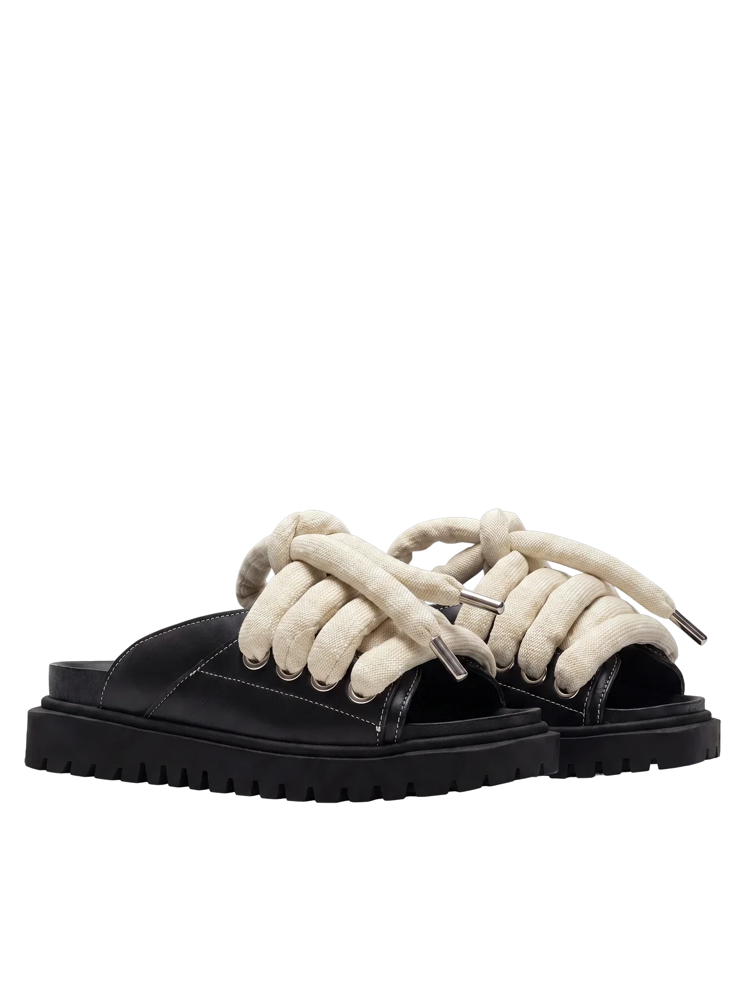 Sandale — Cuir noir — LT Or