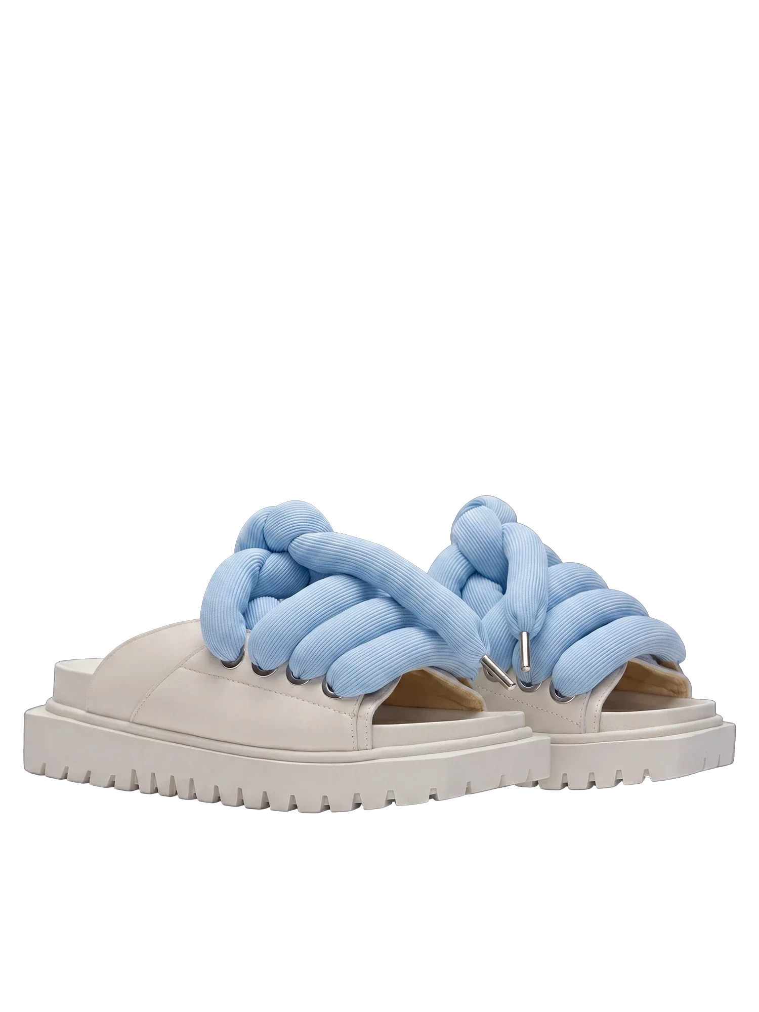 Sandale — Cuir crème — LT Turquoise